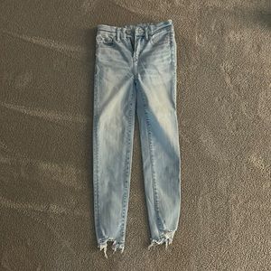 american eagle light wash blue skinny jeans size 000